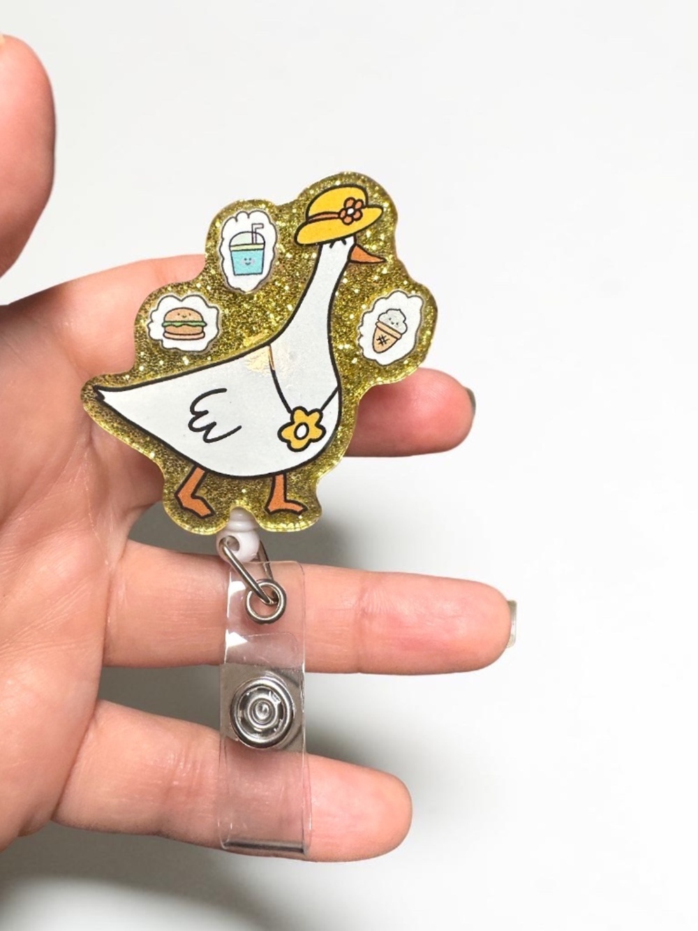 NWT Silly Goose Badge Reel Funny Nurse Teacher ID Holder